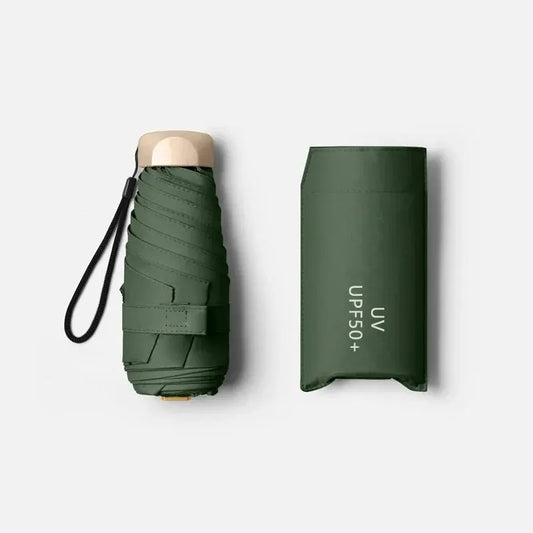 1Pc 55% Off Mini Sun Umbrella Pocket Rain Umbrella Vinyl Folding UV Ultraviolet Protection Sun Shade Pocket Parasol Capsule - MANDOTOS