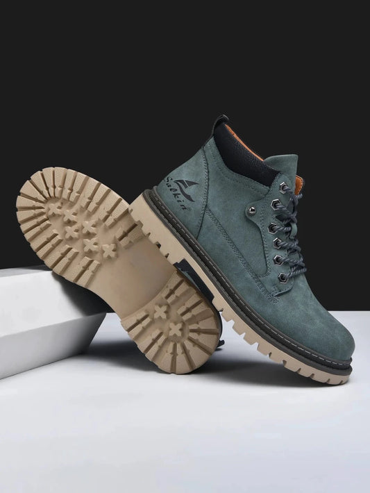 Handmade Men Boots Ankle Winter Leather Shoes Autumn Outdoor Hiking Boots Sneakers Hombres Botas High Top Footwear Anti Slip MANDOTOS