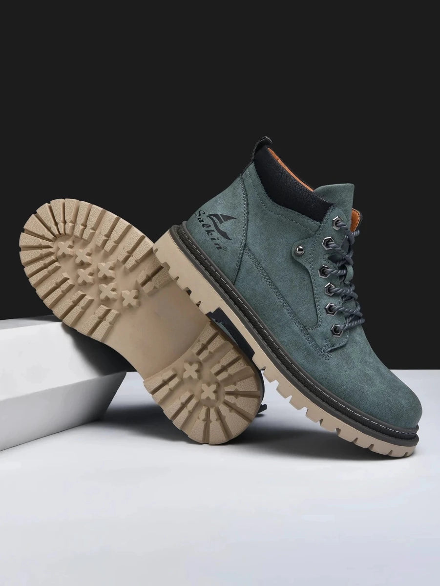 Handmade Men Boots Ankle Winter Leather Shoes Autumn Outdoor Hiking Boots Sneakers Hombres Botas High Top Footwear Anti Slip MANDOTOS