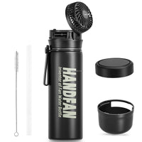 Portable 2-in-1 Water Bottle Fan 3 Speeds for Outdoor Travel - MANDOTOS INTERNATIONAL