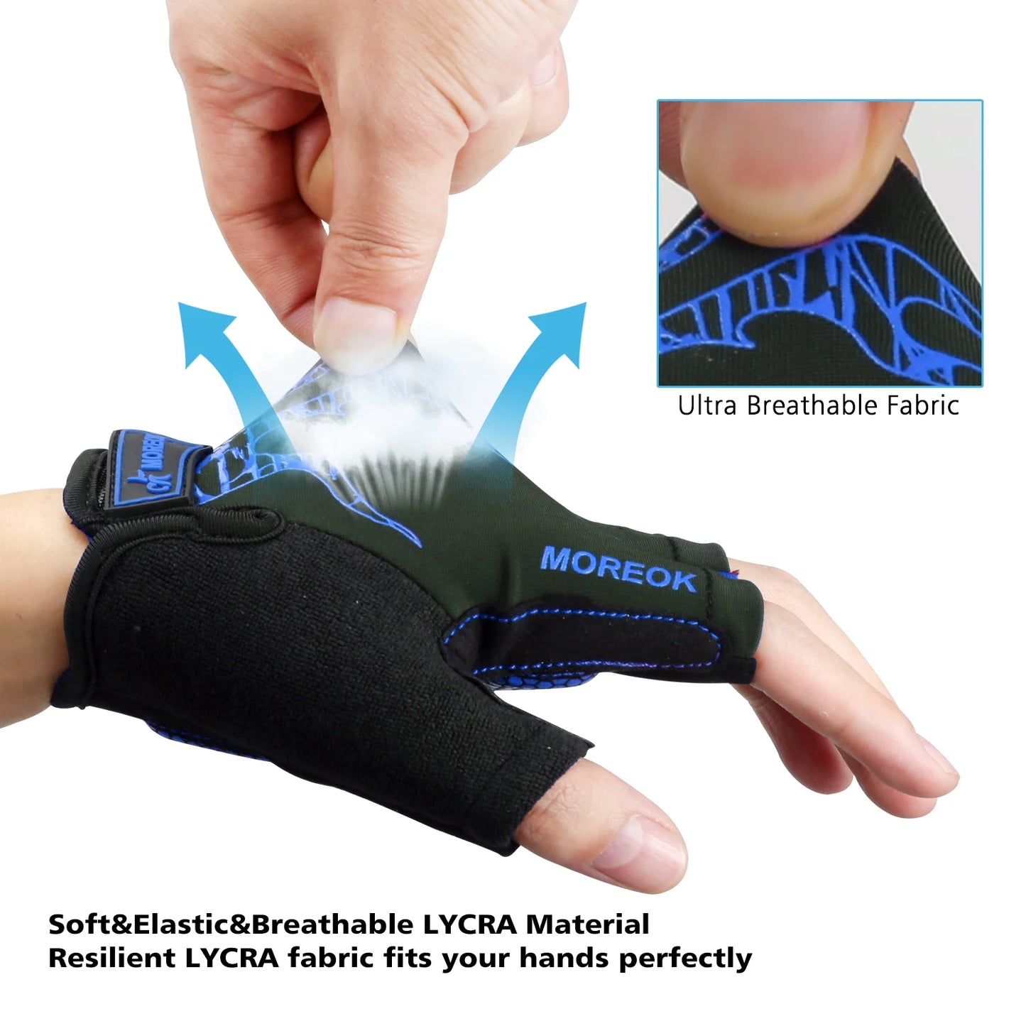 MOREOK Bike Gloves 5MM SBR Pads Mountain Bike Gloves Breathable Bicycle Gloves Non-slip Road Biking Cycling Gloves for Men Women