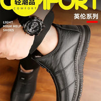 Winter men's boots are warm waterproof non slip thick walking boots, and oversized work shoes for men aged 38-48 platform boots