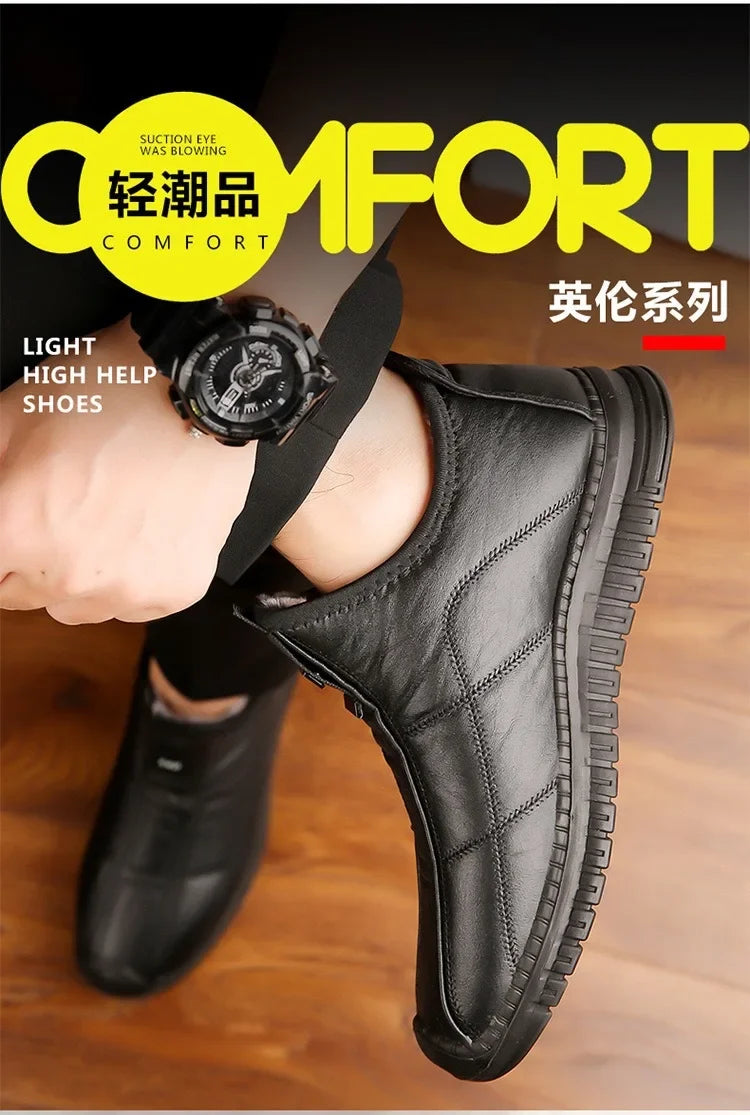 Winter men's boots are warm waterproof non slip thick walking boots, and oversized work shoes for men aged 38-48 platform boots