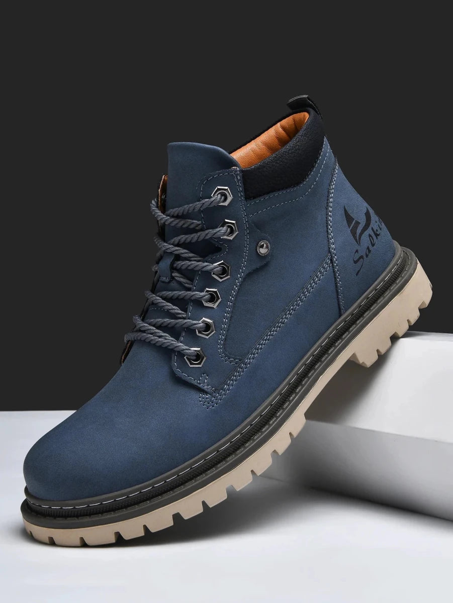 Handmade Men Boots Ankle Winter Leather Shoes Autumn Outdoor Hiking Boots Sneakers Hombres Botas High Top Footwear Anti Slip MANDOTOS
