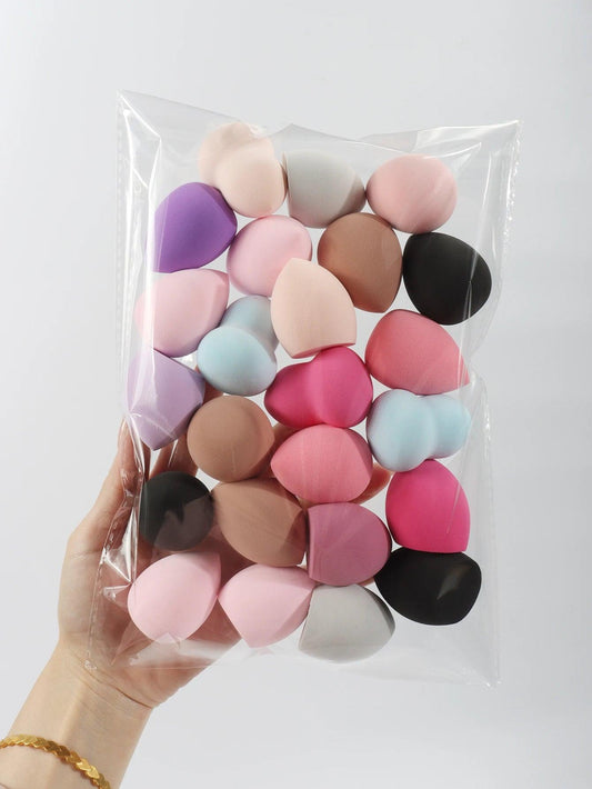 Medium Size Beauty Sponge Set Random Color and Shape Foundation Mixing Puff Liquid Cream Powder 6 12 24 36 60 Pieces - MANDOTOS