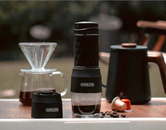 Cafelffe 3 In1 Portable Coffee Machine Hot/Cold Water Manual Espresso Maker For Capsule & Ground Hand Press Brewer hiking Travel - MANDOTOS