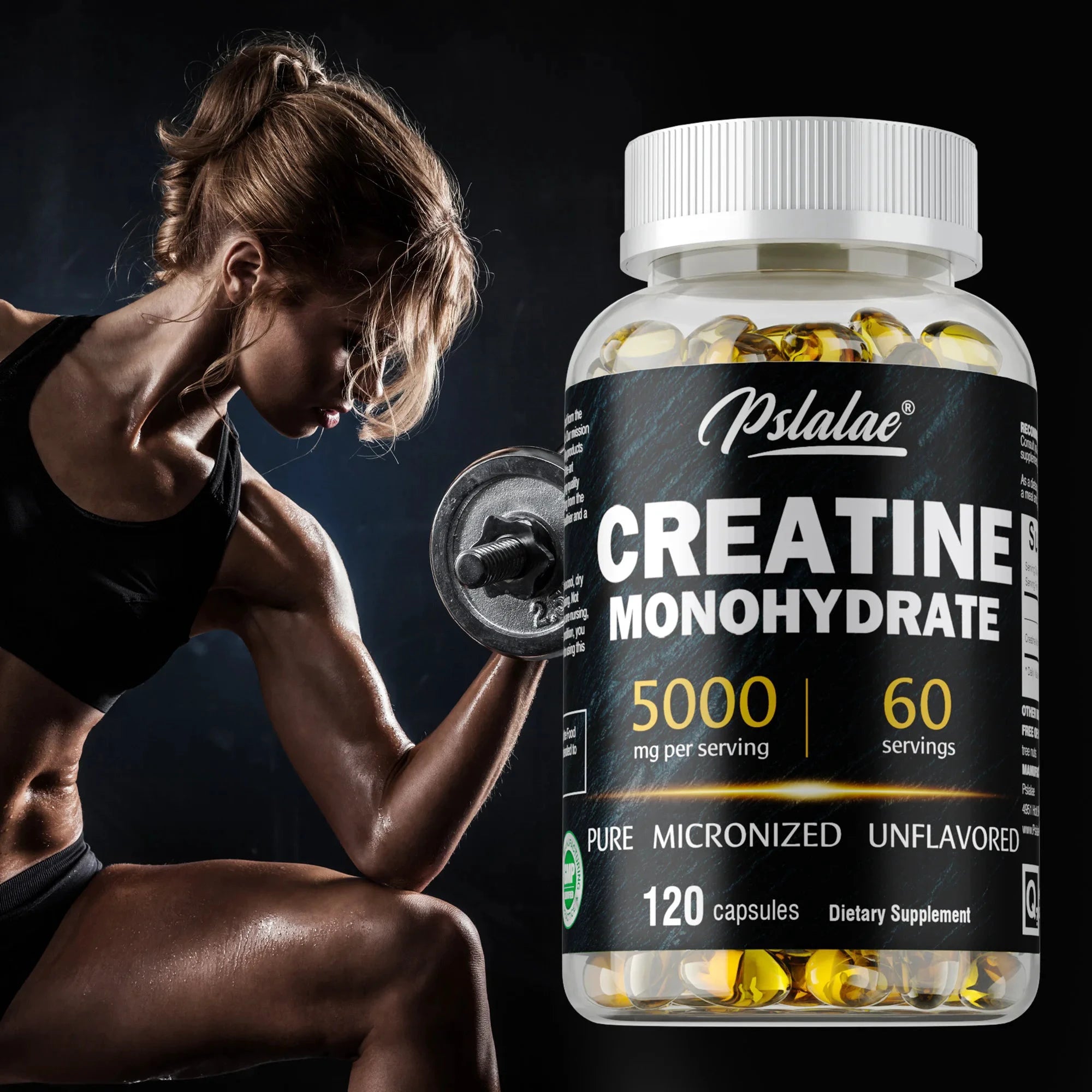 Mandotos Creatine Monohydrate Capsules 5000 Mg Per Serving Unflavored 120 Capsules MANDOTOS