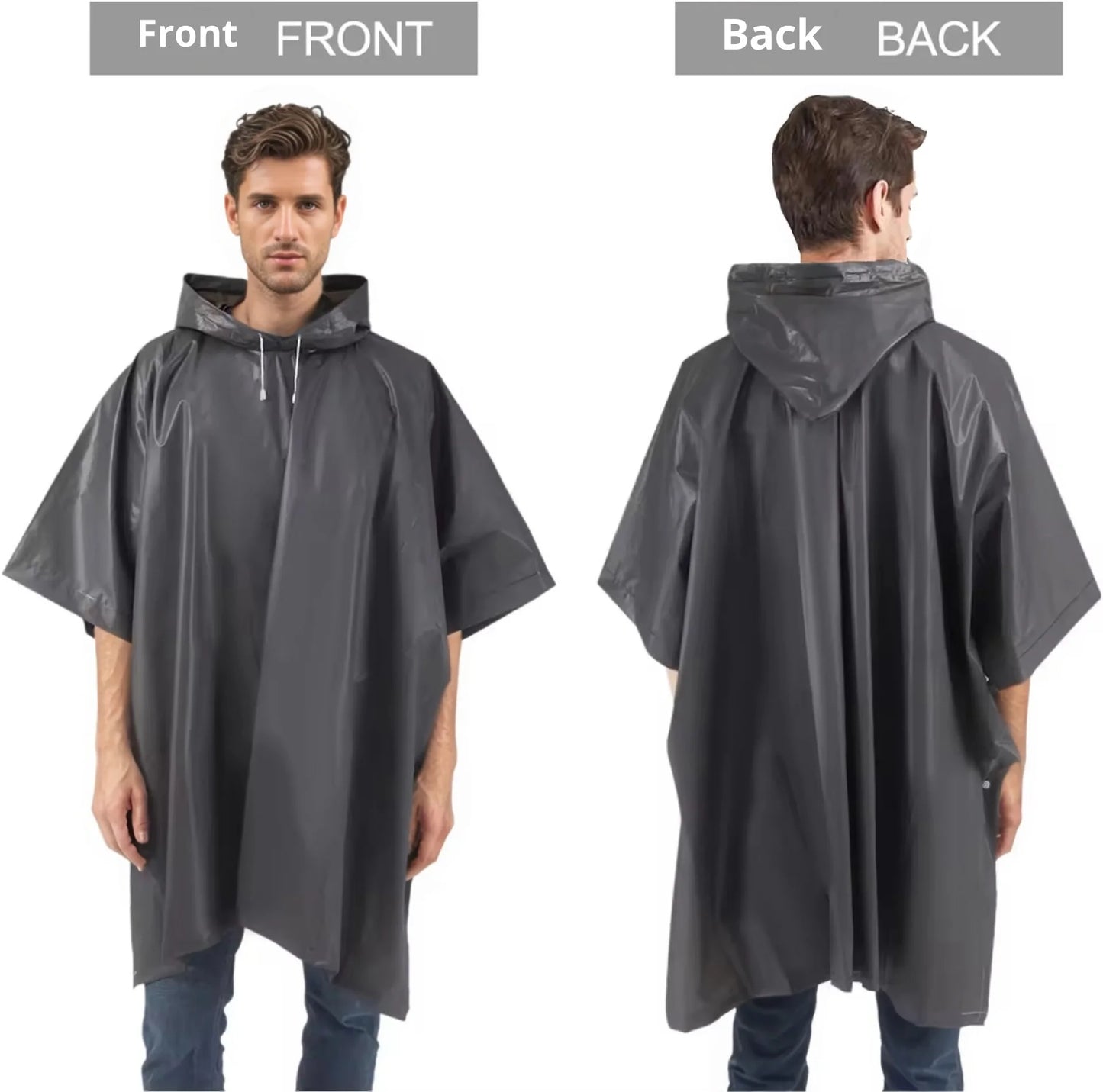 3 In 1 Outdoor Raincoat Hooded Sleeve Waterproof Rain Poncho Motorcycle Rain Cover Camping Hiking Travel Rainwear Tent