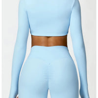 Sports Long sleeved Women Outdoor Running Gym Fitness Wear T-shirt Long sleeved Yoga Shirt Gym Push Up Workout Single Piece Top