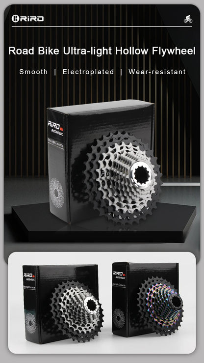 RIRO Road Bike Ultra-light Freewheel 11/12S-28-34T Bicycle CNC Vacuum Plating HG Cassette Hollow Flywheel 11/12V Speed  Sprocket
