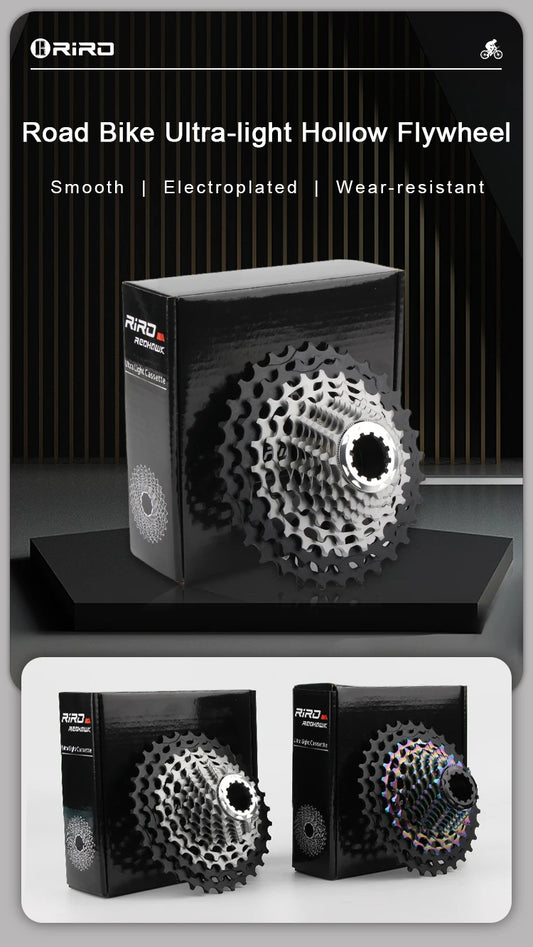 RIRO Road Bike Ultra-light Freewheel 11/12S-28-34T Bicycle CNC Vacuum Plating HG Cassette Hollow Flywheel 11/12V Speed  Sprocket