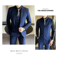 S-9XL New (Blazer+Vest+Pants) Men's Fashion Business Gentleman Professional Formal Dress Korean Version Banquet Dress Suit 6XL