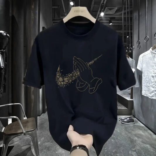 2025 New Short-sleeved Men's and Women's Streetwear Brand Instagram Versatile Round-neck High-quality T-shirts for Men - MANDOTOS