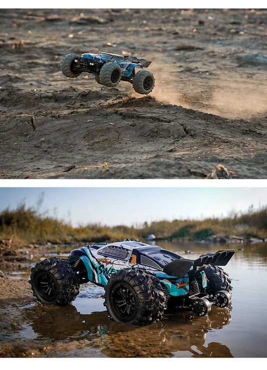 Teeggi 16101 /16102 PRO 1:16 High Speed RC Car With LED Light Drift 70KM/H 4WD RC Off-Road Car Monster Truck Toy For Kid Gifts - MANDOTOS