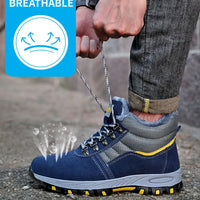 High Quality Winter Boots Men Steel Toe Cap Safety Boots Work Shoes Men Puncture-Proof Work Boots Plush Warm Safety Shoes male