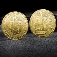 Bitcoin BTC ETH ADA XLM SHIB DOGE XRP SOL DOT LINK LTC UNI Coin Physical Metal Crypto Currency Coin Collection with Plastic Case