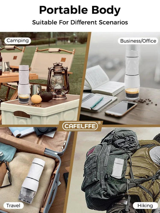 Cafelffe 3 In1 Portable Coffee Machine Hot/Cold Water Manual Espresso Maker For Capsule & Ground Hand Press Brewer hiking Travel - MANDOTOS