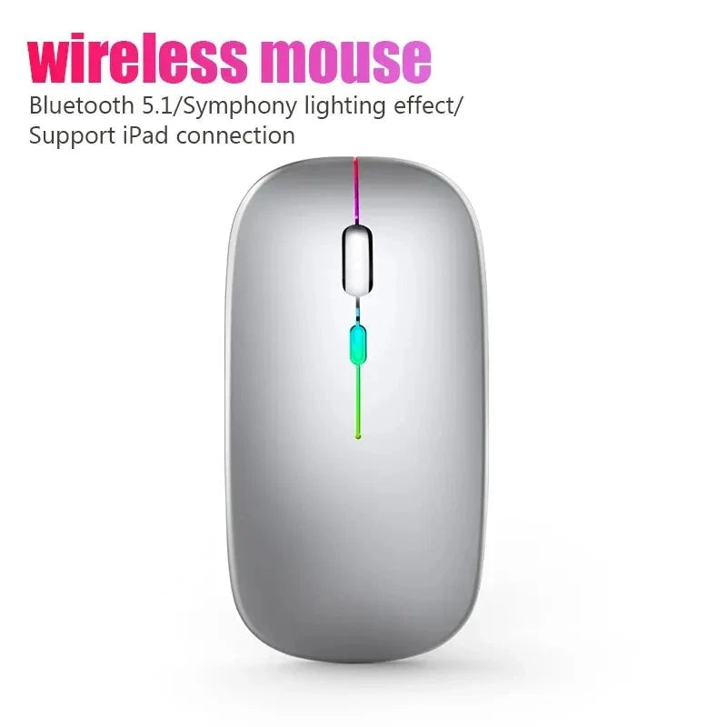 Wireless Mouse RGB Rechargeable Bluetooth Mice Wireless Computer Mause LED Backlit Ergonomic Gaming Mouse for Laptop PC 3600DPI MANDOTOS