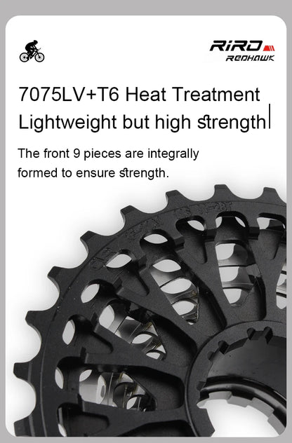RIRO Road Bike Ultra-light Freewheel 11/12S-28-34T Bicycle CNC Vacuum Plating HG Cassette Hollow Flywheel 11/12V Speed  Sprocket