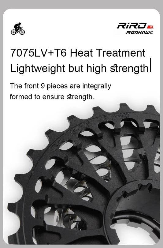 RIRO Road Bike Ultra-light Freewheel 11/12S-28-34T Bicycle CNC Vacuum Plating HG Cassette Hollow Flywheel 11/12V Speed  Sprocket