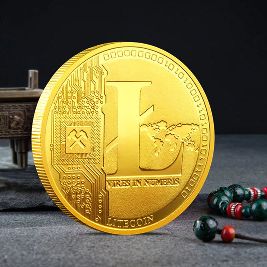 Bitcoin BTC ETH ADA XLM SHIB DOGE XRP SOL DOT LINK LTC UNI Coin Physical Metal Crypto Currency Coin Collection with Plastic Case