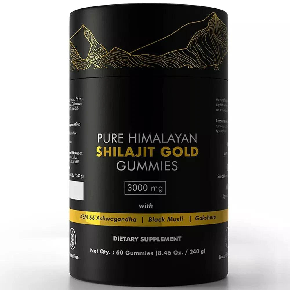Himalayan Shilajit Gummies 3000mg - Gold Grade with Ashwagandha - MANDOTOS