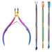 4 Pcs/Set Professional Stainless Steel Nail Cutter Scissor Nippers Muti Function Cuticle Pusher Remover Nail Care Manicure Kits - MANDOTOS