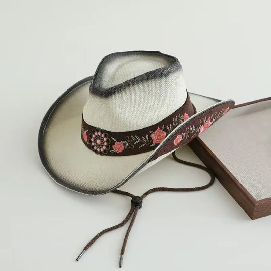 2026 Embroidery Horse Accessories Straw Cowboy Hat for Women Men – Western Sun Hat for Country Concert Rodeo and Cowgirl Hat