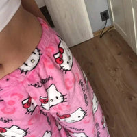 Y2K Hello Kitty Pajamas Pants Sanrio Anime Women's Pajama Pants Cartoon Couple Home Sleepwear Trousers Leisure Home Clothing MANDOTOS