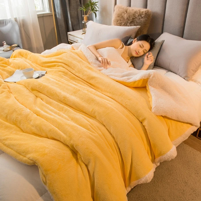 Cozy Luxe Wool Throw Blanket - Dual-Sided Warmth for Winter - MANDOTOS