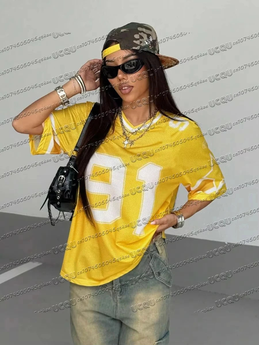 Casual Women Summer Refreshing T-Shirt with 91 Digital Fashion Print Short Sleeved Loose&Sexy Versatile Street Wear Women'S Top