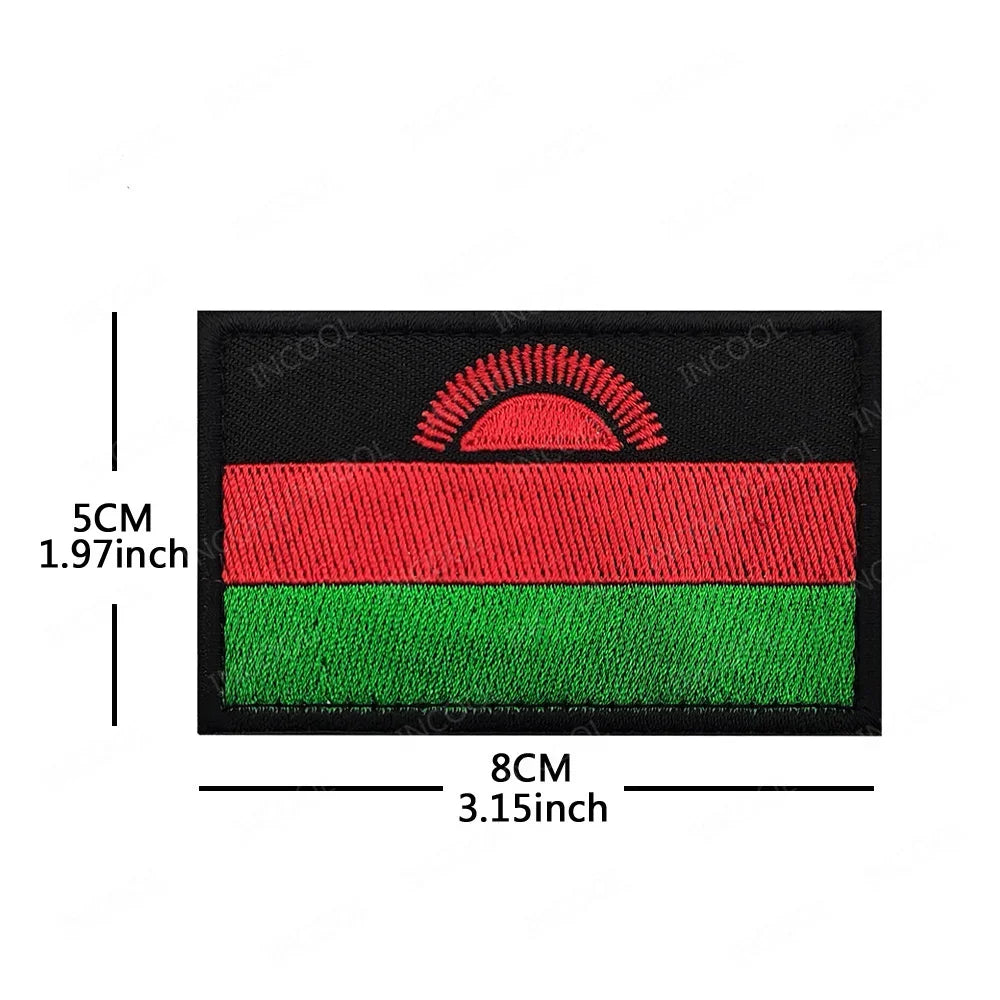 Embroidery Patches African Morocco Nigeria Algeria Seychelles Botswana Gabonese Libya Mauritania Djibouti Namibia Flags Badges