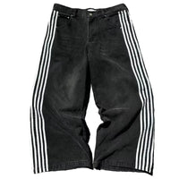 Y2K Baggy Jeans High Quality Embroidered Striped Harajuku Sweatpants Men Women Hip Hop Streetwear Casual Mopping Wide Leg Denim MANDOTOS
