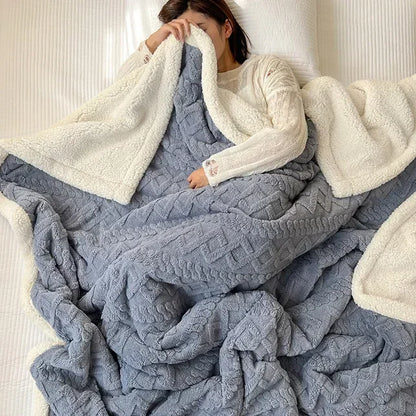 Cozy Lamb Velvet Flannel Blanket - MANDOTOS