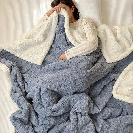 Cozy Lamb Velvet Flannel Blanket - MANDOTOS