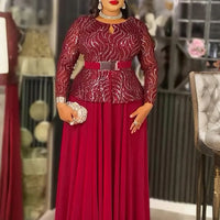 2025 Elegant African Dresses for Women New Africa Clothing Plus Size Wedding Party Long Dress Dashiki Ankara Outfits Robe