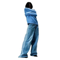Y2K Baggy Jeans High Quality Embroidered Striped Harajuku Sweatpants Men Women Hip Hop Streetwear Casual Mopping Wide Leg Denim MANDOTOS