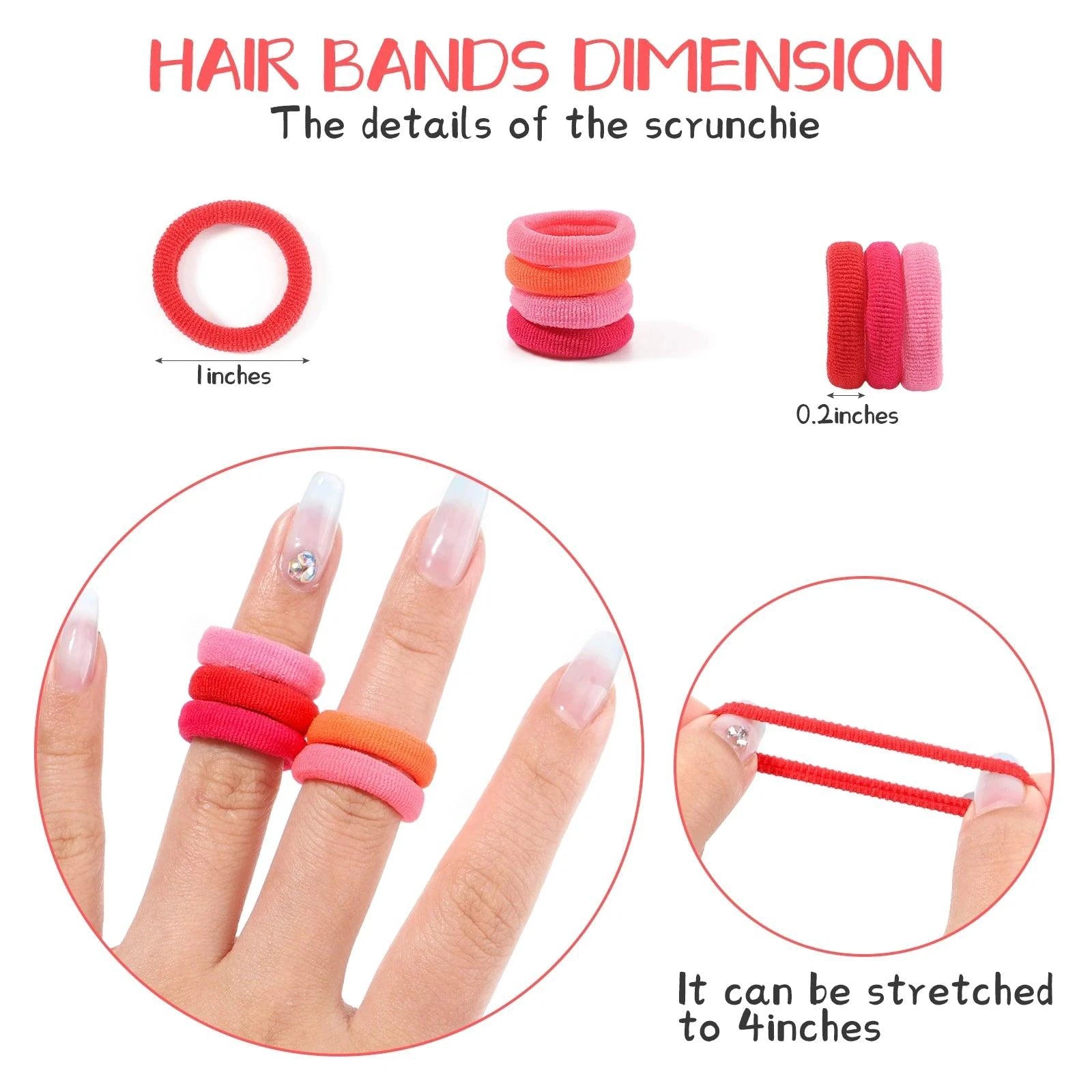 20/50pcs Kids Elastic Hair Bands Girls Sweets Scrunchie Rubber Band for Children Hair Ties Clips Headband Baby Hair Accessories - MANDOTOS