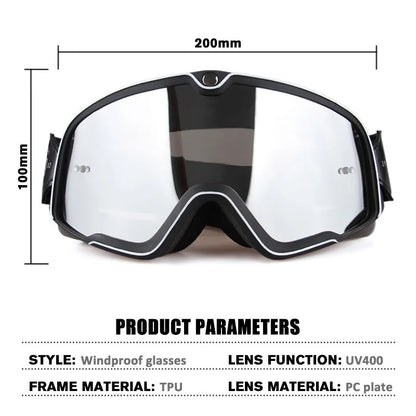 Retro Bicycles Goggles Ski Glasses Sunglasses ATV Goggles Non-slip Belt AntiUV Cafe Racer Chopper Cycling Racing Free shipping