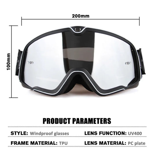 Retro Bicycles Goggles Ski Glasses Sunglasses ATV Goggles Non-slip Belt AntiUV Cafe Racer Chopper Cycling Racing Free shipping