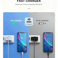 PD 40W Fast Charger For iPhone 16 15 11 12 13 14 Pro Max Plus iPad Air Fast Charging Cable USB C Type C Data Line Phone Charger