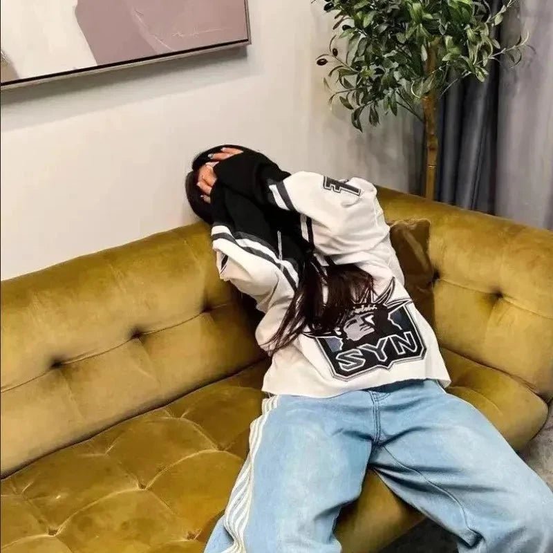 Y2K Baggy Jeans High Quality Embroidered Striped Harajuku Sweatpants Men Women Hip Hop Streetwear Casual Mopping Wide Leg Denim MANDOTOS