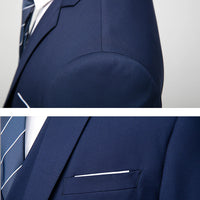 M-6XL 15 Colors ( Jacket+Vest+Pants ) Formal Business Office Men's Suits Groom Wedding Dress Party Dress Solid color Suit