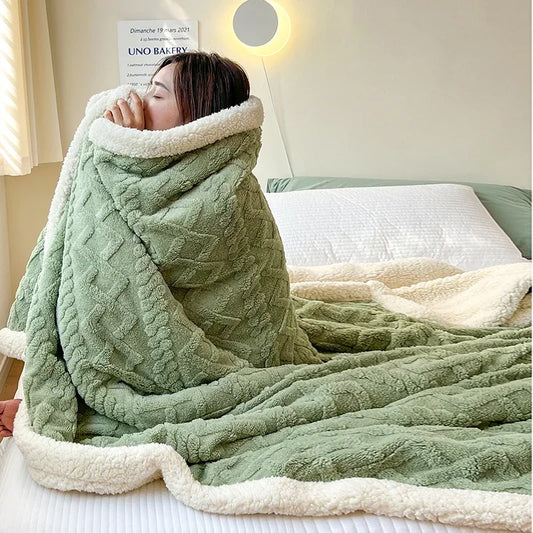 Cozy Lamb Velvet Flannel Blanket - MANDOTOS