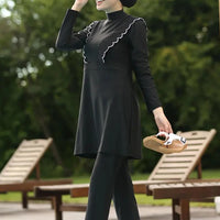 Floral Burkini Woman Femmes Swimsuit - Modest Swimwear for Middle-Aged Women - MANDOTOS INTERNATIONAL