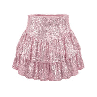 2024 African Party Evening Clothes for Women Spring Summer Sexy High Waist Sequin Mini Pleated Skirts Dashiki Africa Clothing