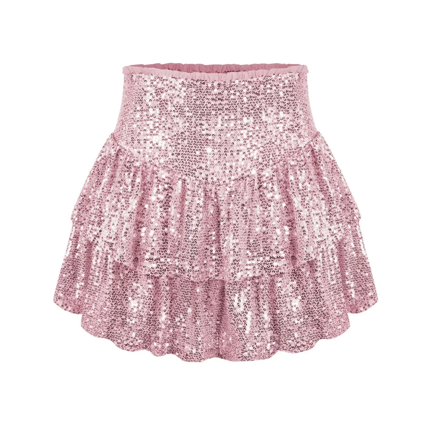 2024 African Party Evening Clothes for Women Spring Summer Sexy High Waist Sequin Mini Pleated Skirts Dashiki Africa Clothing
