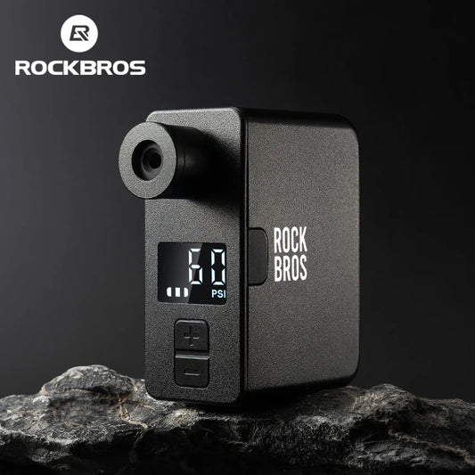 ROCKBROS Portable Mini Electric Bicycle Pump 120PSI Type-C Bike Tire Air Inflator Pump MTB Road AV FV Valve Cycling Pump - MANDOTOS