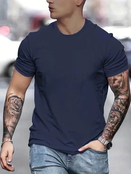 Cotton T Shirts men Five Half Sleeve Women Summer T-shirt Loose Short-sleeved Casual Basic Shirt O Neck Solid Color Oversize - MANDOTOS