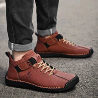 New 2025 Handmade Leather Casual Men Shoes Design Sneakers Man Breathable Leather Shoes Men Ankle Boots Outdoor MANDOTOS